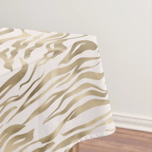 Gold Zebra Print Tablecloth Zazzle