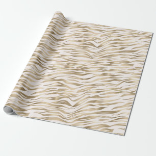 Gold Zebra Print Wrapping Paper