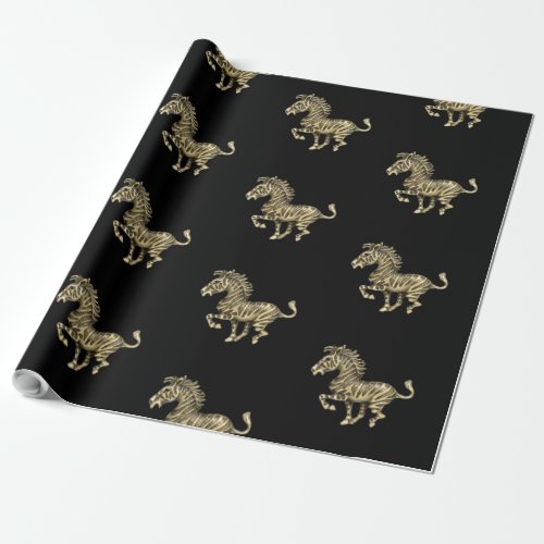 Gold Zebra Wrapping Paper