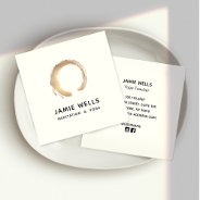 Gold Zen Enso Yoga And Meditation Teacher Square Business Card at Zazzle