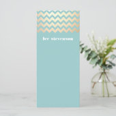Gold Zig Zag Pattern Turquoise (Standing Front)