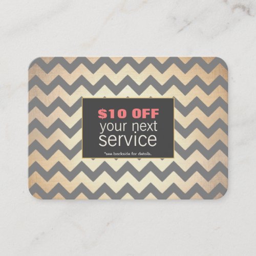 Gold Zig Zags Hair Salon and Spa Discount Coupon Business Card Templates