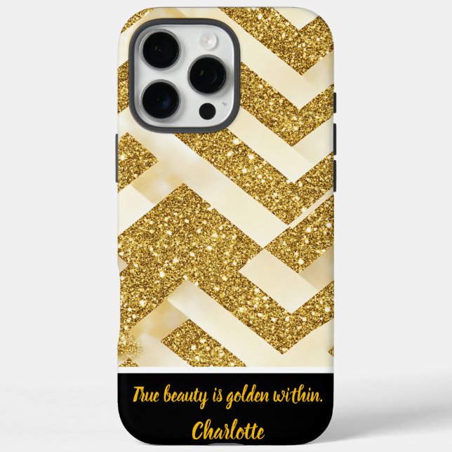 Gold zigzag pattern glows brightly Case-Mate iPhone case (Back)