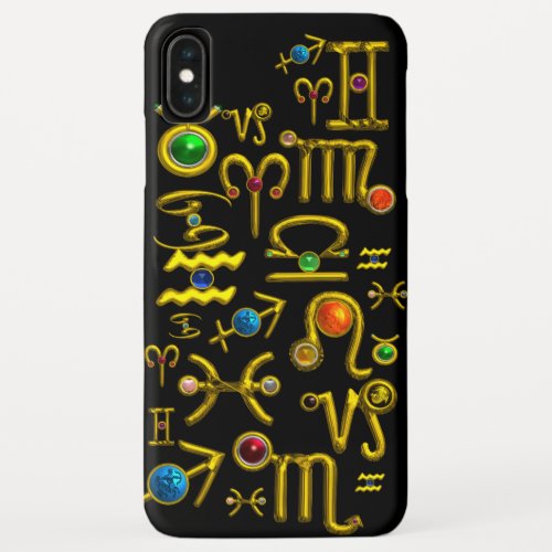 GOLD ZODIAC BIRTHDAY JEWELSGEMSTONESASTROLOGY iPhone XS MAX CASE