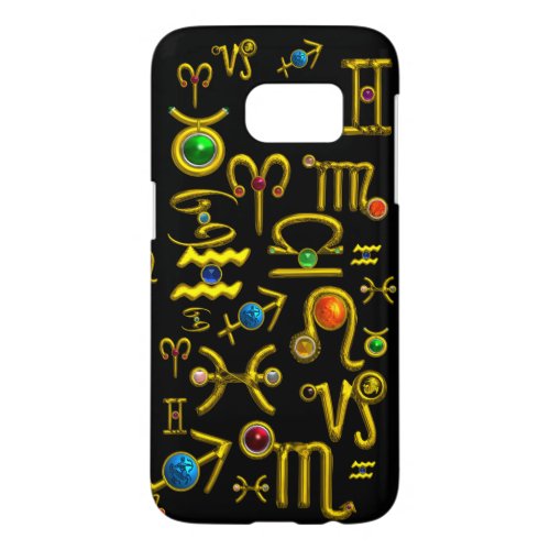 GOLD ZODIAC BIRTHDAY JEWELSGEMSTONESASTROLOGY SAMSUNG GALAXY S7 CASE