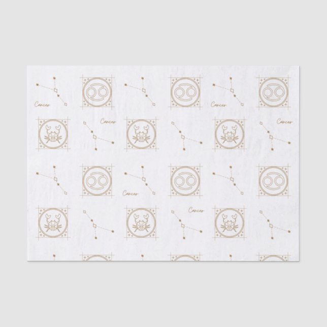 Gold Zodiac Cancer Astrology Star Sign Tissue Paper (Front)