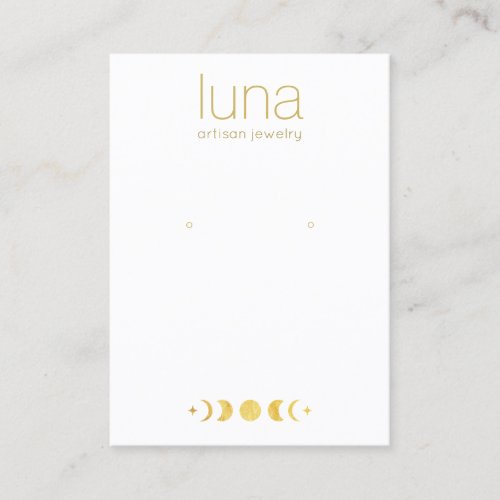 Gold Zodiac Moon Phase White Earring Display  Busi Business Card