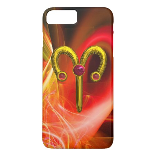 GOLD ZODIAC SIGN ARIES Red Yellow Fractal Swirls iPhone 8 Plus7 Plus Case