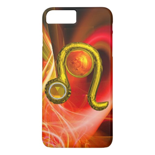 GOLD ZODIAC SIGN LEO Red Yellow Fractal Swirls iPhone 8 Plus7 Plus Case