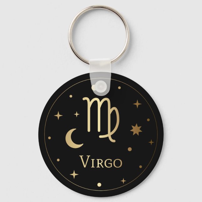 Gold Zodiac Sign/Virgo Keychain (Front)