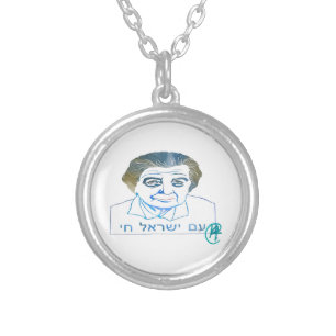 Golda Meir Yearbook Art Necklace 