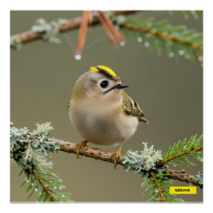 Goldcrest Macro Wildlife Poster