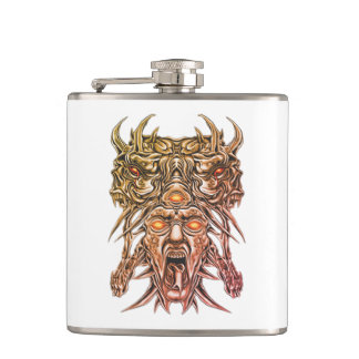 GoldDemon Face  Flask