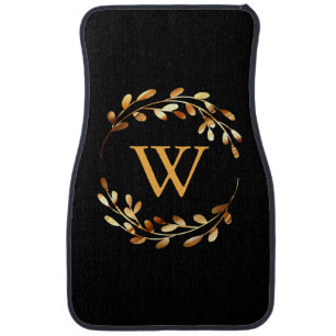 Goldel Floral Monogram Car Floor Mat