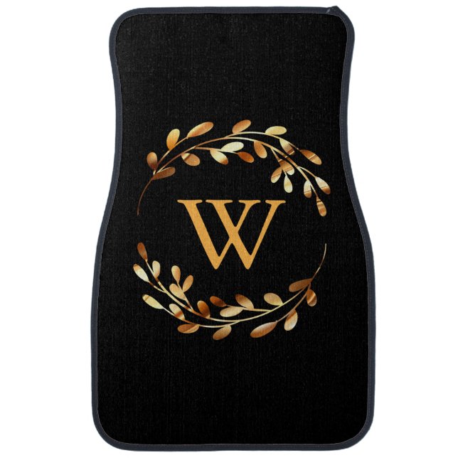 Goldel Floral Monogram Car Floor Mat (Front)
