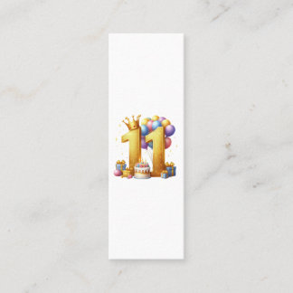 Golden 11th Birthday Calling Card