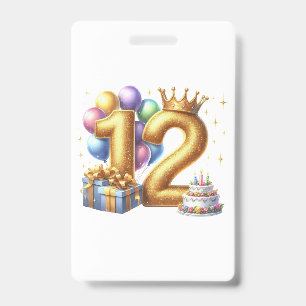 Golden 12th Birthday Badge