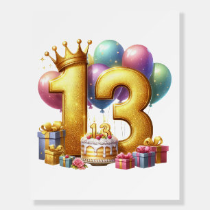 Golden 13th Birthday Foam Board