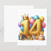 Golden 14th Birthday (Front/Back)