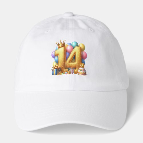 Golden 14th Birthday Hat