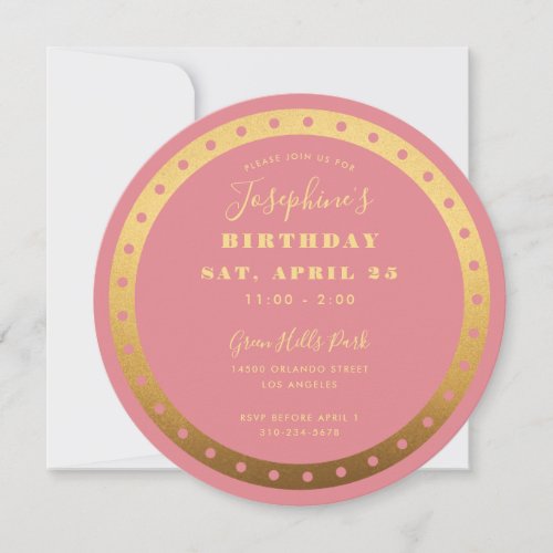 Golden 1 Elegant First Birthday Invitation Die Cut