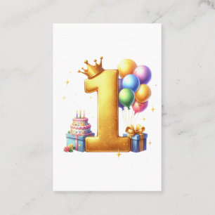Golden 1st Birthday Business Card