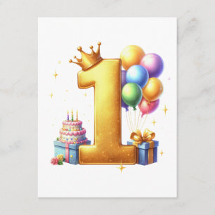 Golden 1st Birthday Enclosure Card