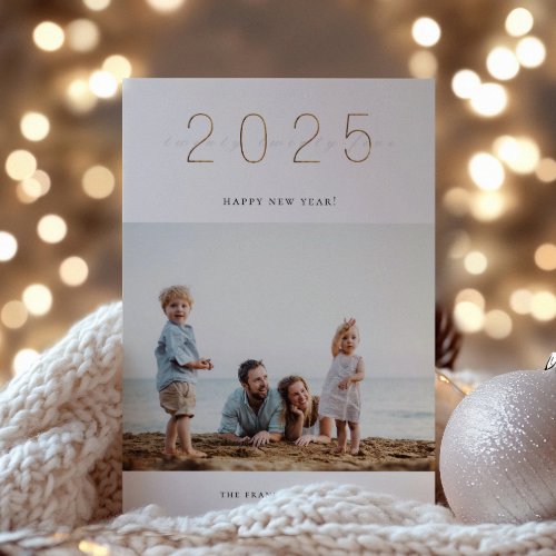 Golden 2025 New Years Photo Card