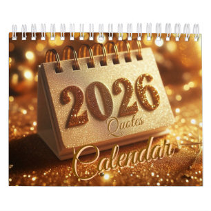 golden 2026 Calendar with quotes