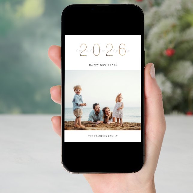 Golden 2026 New Year's Photo Card (Front Digital)