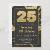 Golden 25th Birthday Invitation (Front)