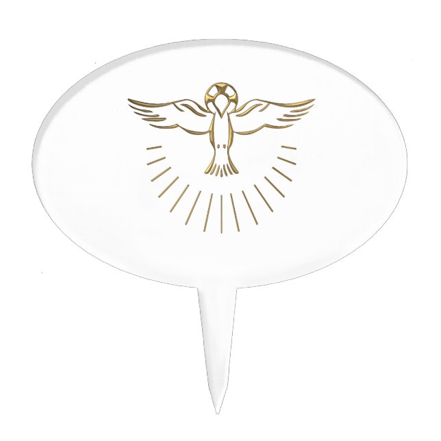 Golden "3-D" Ascent of The Holy Spirit Cake Topper (Front)