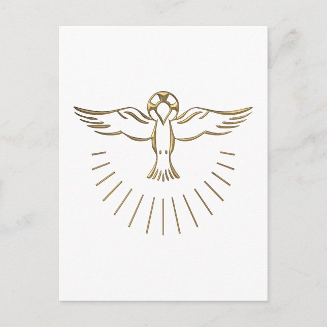 Golden "3-D" Ascent of The Holy Spirit Postcard (Front)