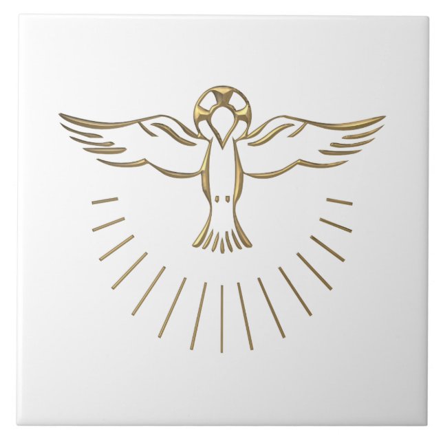 Golden "3-D" Ascent of The Holy Spirit Tile (Front)