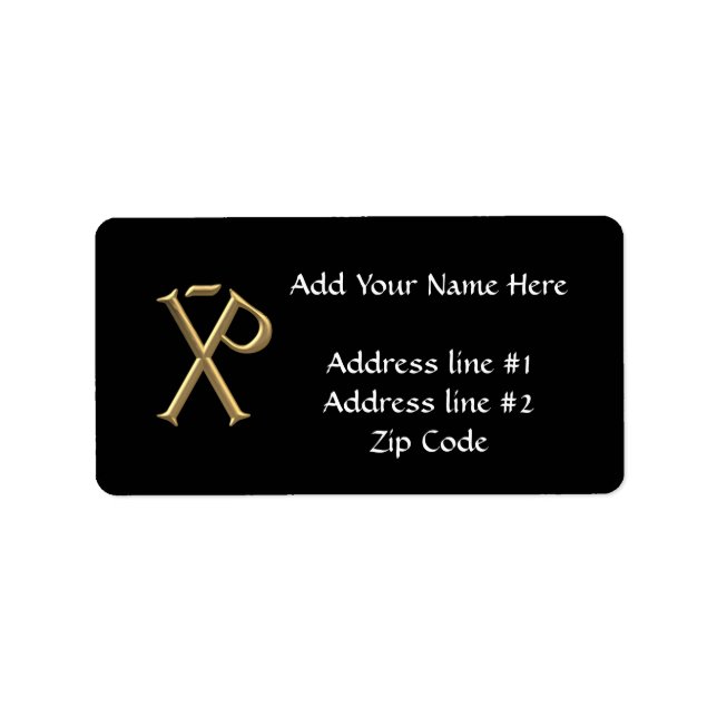 Golden "3-D" Chi-Rho 3 Label (Front)