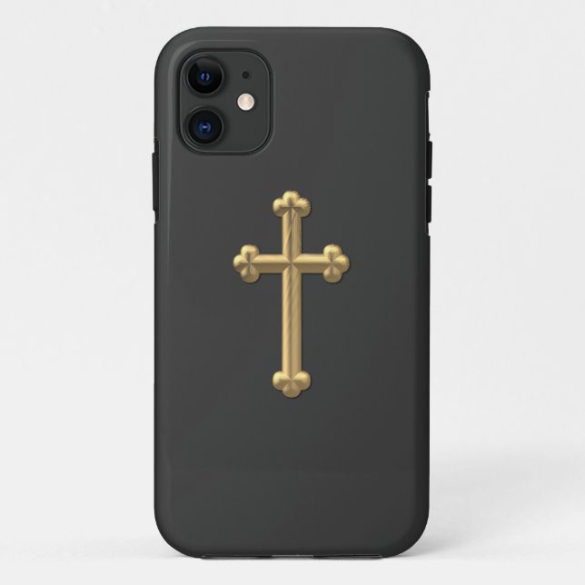 Golden "3-D" Cross 2 Case-Mate iPhone Case (Back)