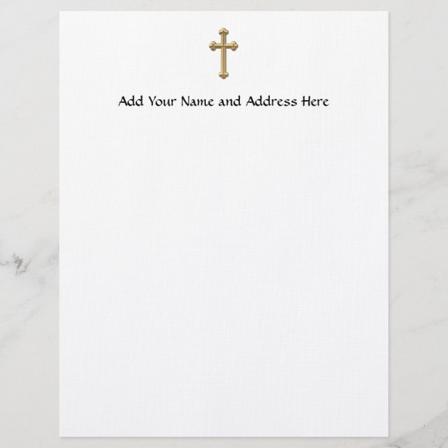Golden "3-D" Cross 2 Letterhead (Front)