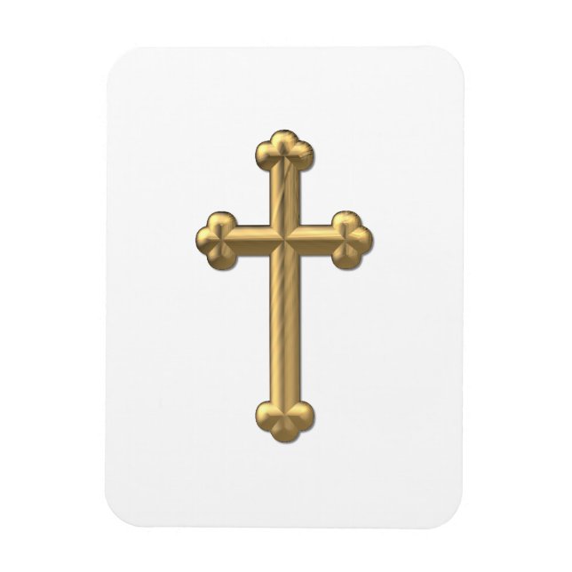 Golden "3-D" Cross 2 Magnet (Vertical)