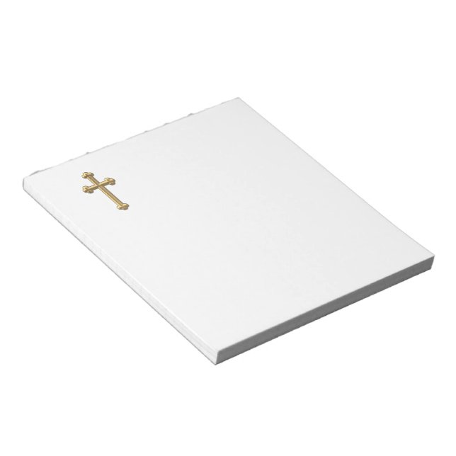 Golden "3-D" Cross 2 Notepad (Angled)