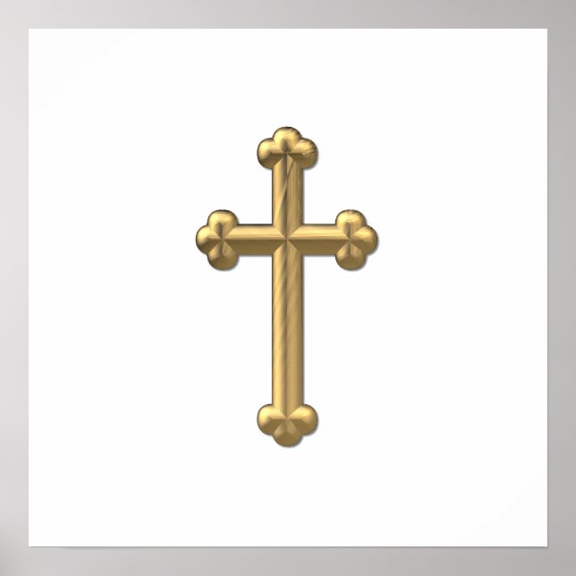 Golden "3-D" Cross 2 Poster (Front)