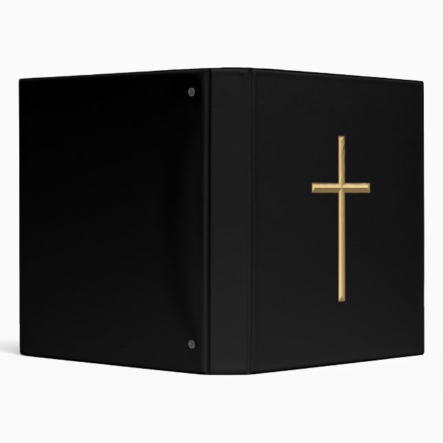 Golden "3-D" Cross 3 Ring Binder (Background)