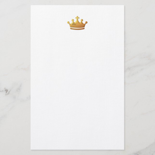 Golden "3-D" Crown Stationery (Front)