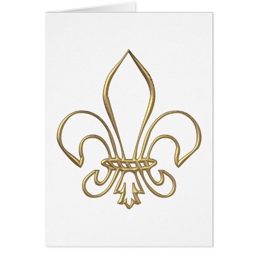 Golden "3-D" Fleur-de-lis Cards (Front)
