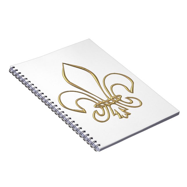 Golden "3-D" Fleur-de-lis Notebook (Right Side)