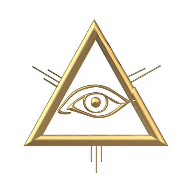 Golden "3-D" God's Eye Symbol Cutout (Front)