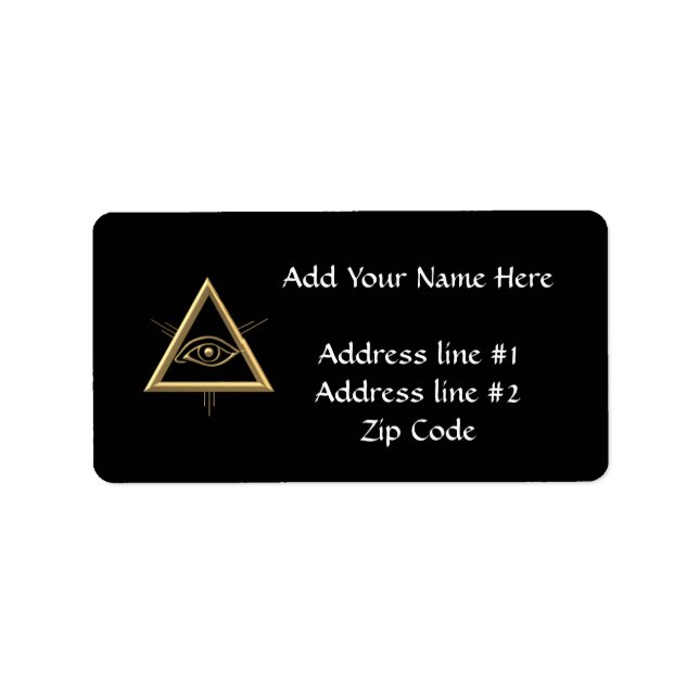 Golden "3-D" God's Eye Symbol Label (Front)