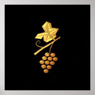 Golden "3-D" Grapes Poster