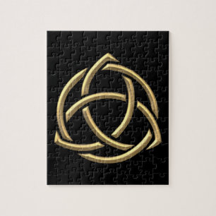 Golden "3-D" Holy Trinity Symbol 2 Jigsaw Puzzle