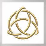 Golden "3-D" Holy Trinity Symbol 2 Poster