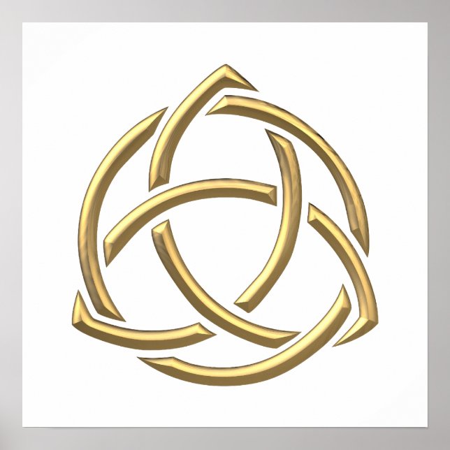 Golden "3-D" Holy Trinity Symbol 2 Poster (Front)